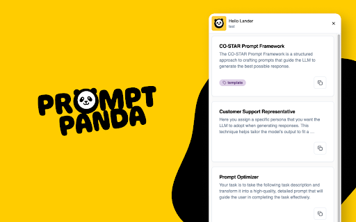 PromptPanda  from Chrome web store to be run with OffiDocs Chromium online