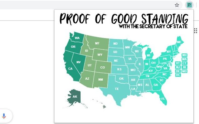 Proof of Good Standing  from Chrome web store to be run with OffiDocs Chromium online