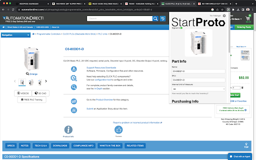 ProtoCart  from Chrome web store to be run with OffiDocs Chromium online