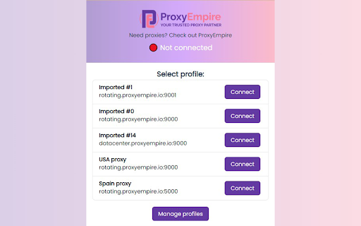 ProxyEmpire Proxy Manager  from Chrome web store to be run with OffiDocs Chromium online