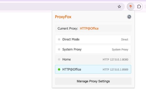 ProxyFox  from Chrome web store to be run with OffiDocs Chromium online