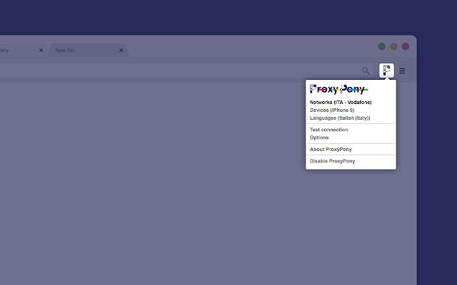 Chrome web mağazasındaki ProxyPony Araç Çubuğu çevrimiçi OffiDocs Chromium ile çalıştırılacak