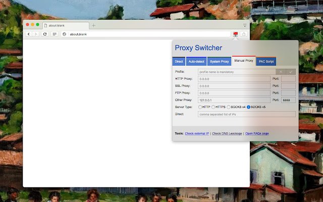 Chrome ウェブストアのプロキシ スイッチャーとマネージャーを OffiDocs Chromium online で実行
