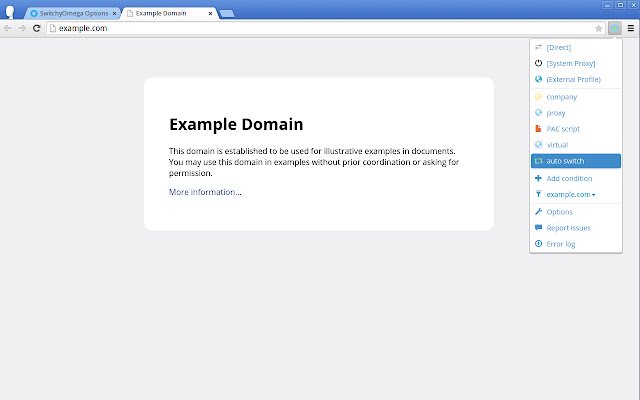 Proxy SwitchyOmega ze sklepu internetowego Chrome do uruchomienia z OffiDocs Chromium online