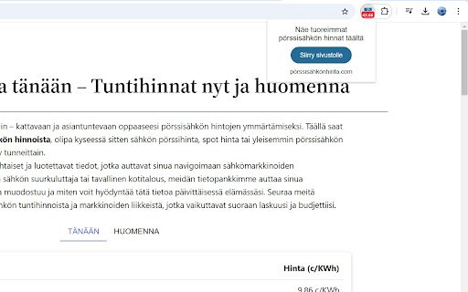 Pörssisähkön Hinta  from Chrome web store to be run with OffiDocs Chromium online