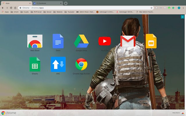 Chrome ウェブストアの PUBG Theme HD を OffiDocs Chromium online で実行