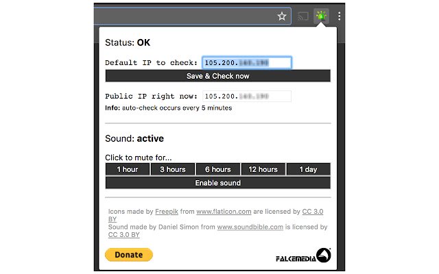 Melding van openbare IP-wijziging vanuit de Chrome-webwinkel, uit te voeren met OffiDocs Chromium online
