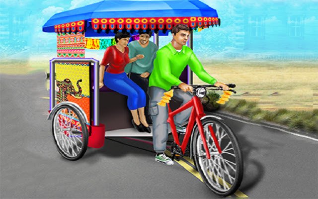 Triciclo público Conducción de rickshaw desde la tienda web de Chrome para ejecutarse con OffiDocs Chromium en línea