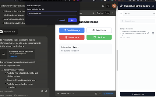 Published Links Buddy  from Chrome web store to be run with OffiDocs Chromium online