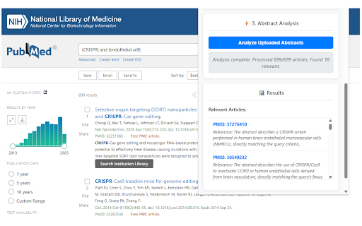 PubMed Analyzer  from Chrome web store to be run with OffiDocs Chromium online