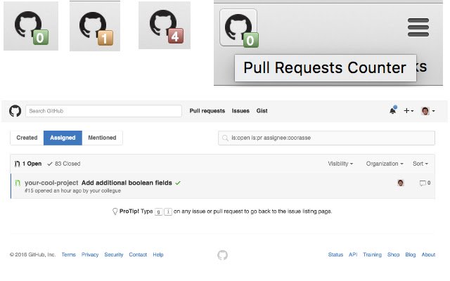 Pull Requests Counter  from Chrome web store to be run with OffiDocs Chromium online