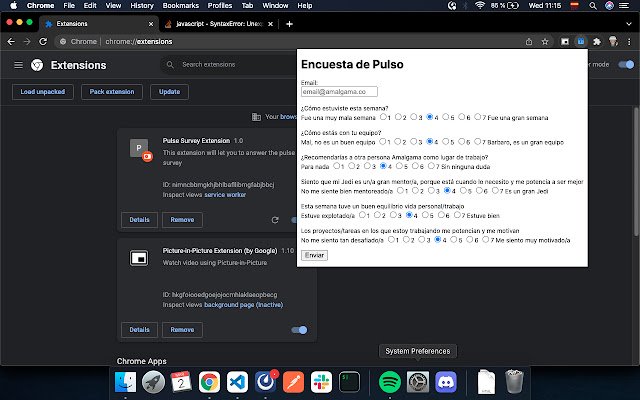 Pulse Survey Extension aus dem Chrome Web Store zur Ausführung mit OffiDocs Chromium online