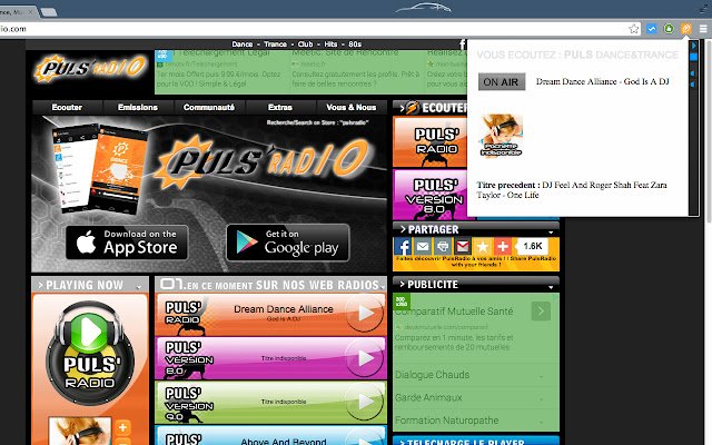 PulsRadio.com de Chrome web store se ejecutará con OffiDocs Chromium en línea