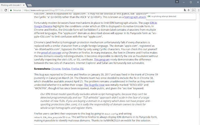 PunyCode Domain Detection  from Chrome web store to be run with OffiDocs Chromium online