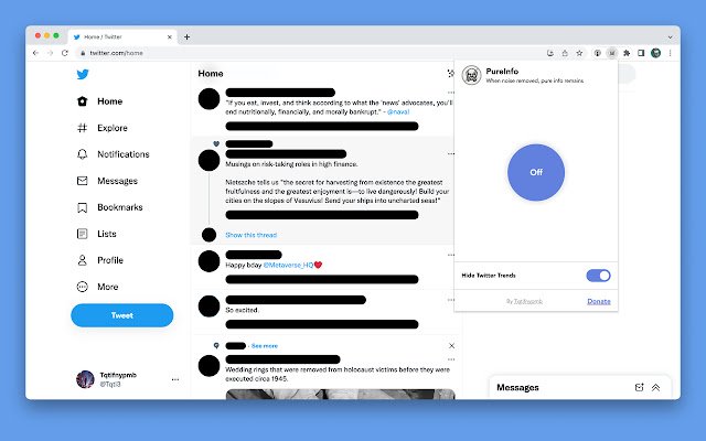 PureInfo  from Chrome web store to be run with OffiDocs Chromium online