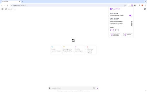 Purple Shield  from Chrome web store to be run with OffiDocs Chromium online