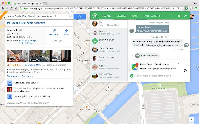 Pushbullet  from Chrome web store to be run with OffiDocs Chromium online