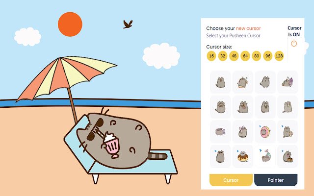 Pusheen Cursor mula sa Chrome web store na tatakbo sa OffiDocs Chromium online