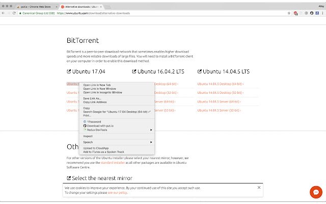 put.io  from Chrome web store to be run with OffiDocs Chromium online