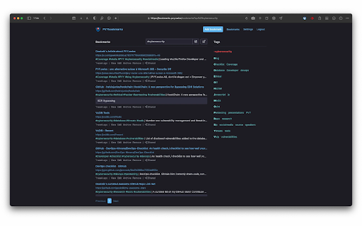 PVYbookmarks extension  from Chrome web store to be run with OffiDocs Chromium online