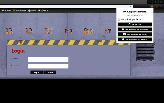 PwdCrypter із веб-магазину Chrome, який можна запускати з OffiDocs Chromium онлайн