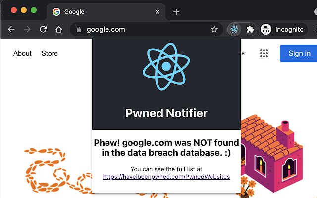 Pwned Notifier ຈາກຮ້ານເວັບ Chrome ທີ່ຈະດໍາເນີນການກັບ OffiDocs Chromium ອອນໄລນ໌