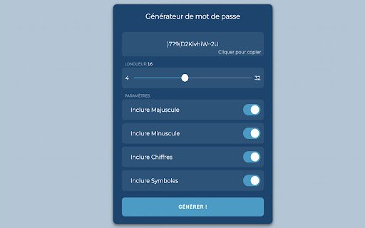 PW Password Generator  from Chrome web store to be run with OffiDocs Chromium online
