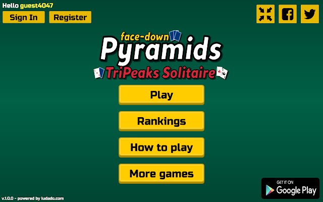 Pyramids Tripeaks Solitaire [face down]  from Chrome web store to be run with OffiDocs Chromium online