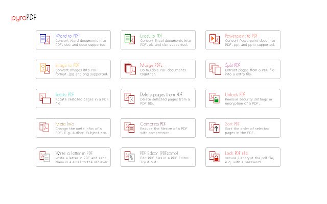 pyroPDF PDF Editor dari toko web Chrome untuk dijalankan dengan OffiDocs Chromium online