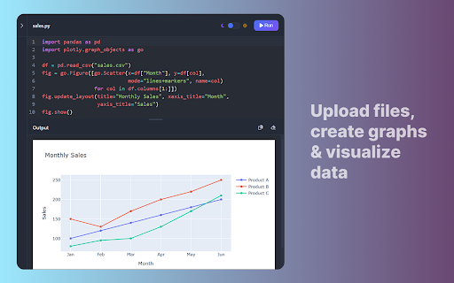 Python Playground  from Chrome web store to be run with OffiDocs Chromium online