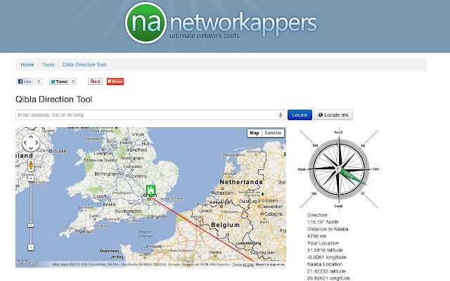 Qibla Direction Finder van de Chrome-webwinkel om te worden uitgevoerd met OffiDocs Chromium online