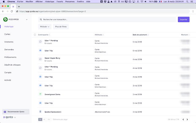 Qonto Parano  from Chrome web store to be run with OffiDocs Chromium online