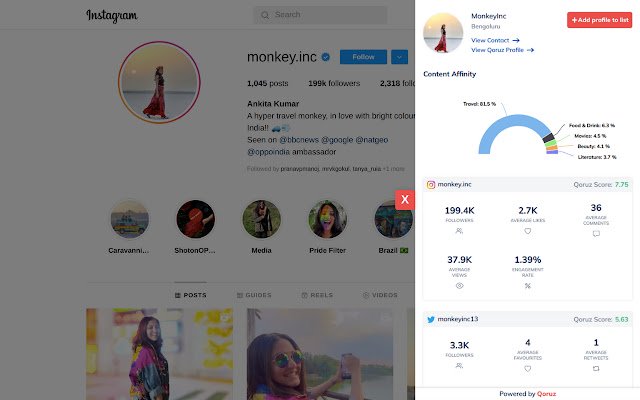 Qoruz Influencer Discovery  Outreach Tool  from Chrome web store to be run with OffiDocs Chromium online