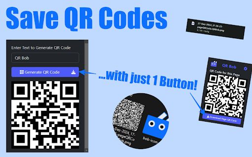 QR Bob: Create QR Codes with ease.  from Chrome web store to be run with OffiDocs Chromium online