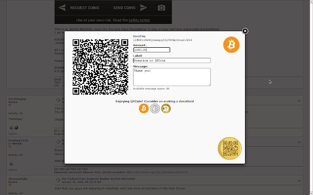 QR Coin  from Chrome web store to be run with OffiDocs Chromium online