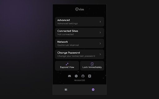 Qrim Wallet Quilibrium  from Chrome web store to be run with OffiDocs Chromium online