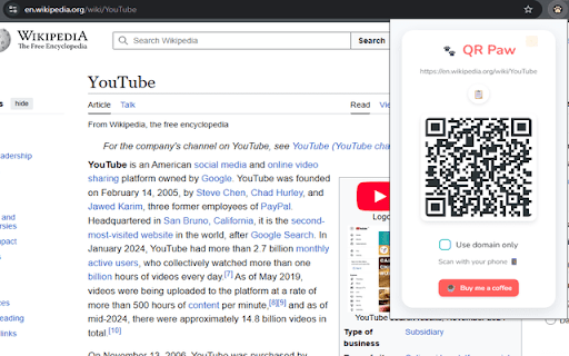 QR Paw from Chrome web store to be run with OffiDocs Chromium online QR Paw from Chrome web store to be run with OffiDocs Chromium online