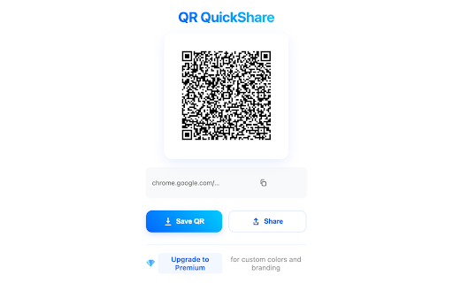 QR QuickShare  from Chrome web store to be run with OffiDocs Chromium online