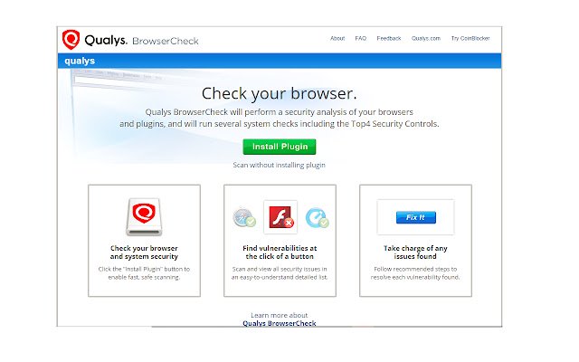 Chrome 웹 스토어의 Mac OSX용 Qualys BrowserCheck가 OffiDocs Chromium 온라인과 함께 실행됩니다.