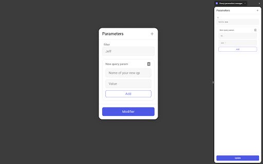 Query parameters manager  from Chrome web store to be run with OffiDocs Chromium online