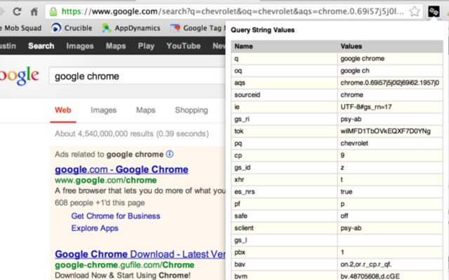 Abfragezeichenfolgenwerte aus dem Chrome-Webshop, die mit OffiDocs Chromium online ausgeführt werden sollen