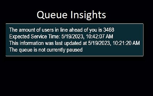 QueueInsights  from Chrome web store to be run with OffiDocs Chromium online