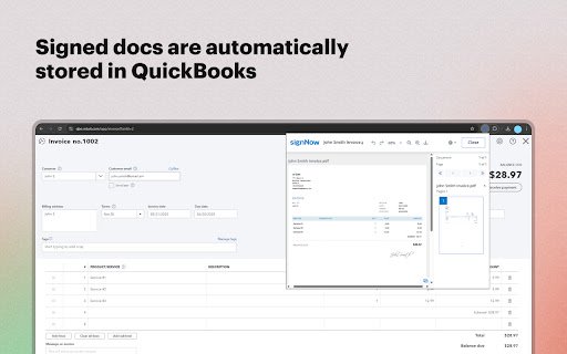 QuickBooks eSignature by SignNow from Chrome web store to be run with OffiDocs Chromium online QuickBooks eSignature by SignNow from Chrome web store to be run with OffiDocs Chromium online