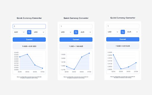 Quick Currency Converter  from Chrome web store to be run with OffiDocs Chromium online