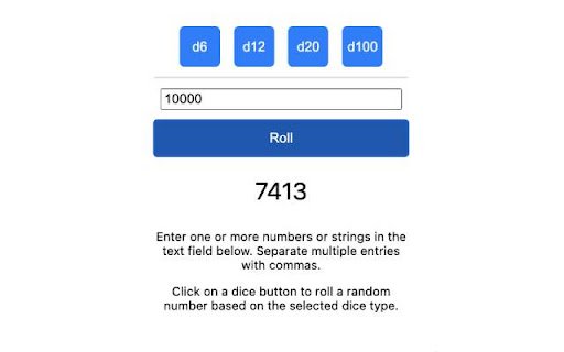 Quick Dice  from Chrome web store to be run with OffiDocs Chromium online