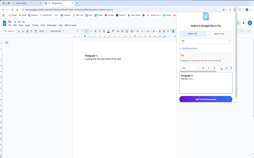 QuickDocs: Write Faster in Google Docs  from Chrome web store to be run with OffiDocs Chromium online
