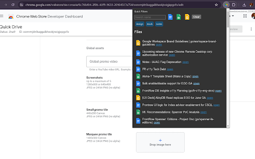 Quickdrive  from Chrome web store to be run with OffiDocs Chromium online