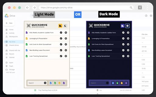 Quick Drive for Google Docs  from Chrome web store to be run with OffiDocs Chromium online