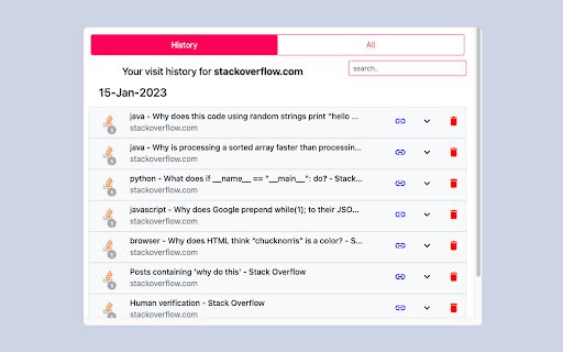 Quick History  from Chrome web store to be run with OffiDocs Chromium online