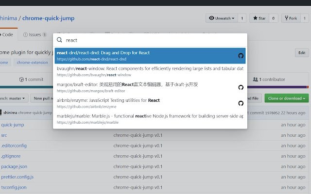 QuickJump  from Chrome web store to be run with OffiDocs Chromium online